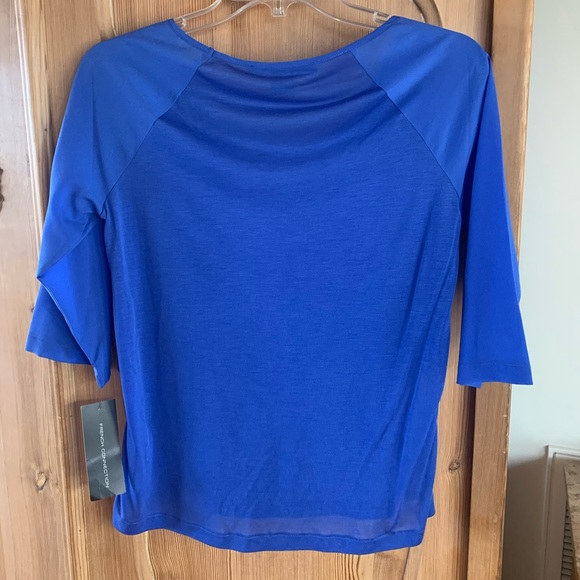 French Connection Royal Blue Mid-Sleeve Blouse - Picture 2 of 2